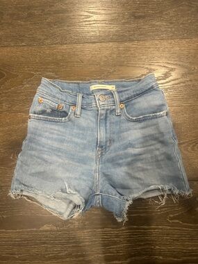 Levi’s Light Blue Denim Frayed Hem Women's Shorts